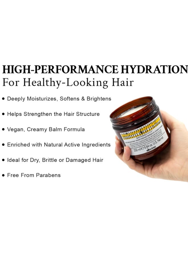 Davines Naturaltech Nourishing Vegetarian Miracle Conditioner 250ml for Dry & Damaged Hair, Deep Hydrating and Repairing Conditioner with Vegetal Keratin, Intensive Moisture Treatment, Anti-Breakage Hair Conditioner for Soft Smooth Hair - Image 2