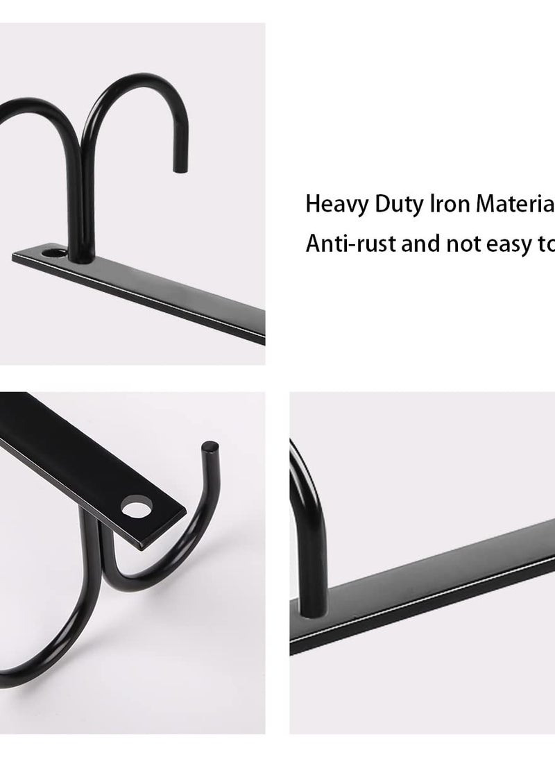 SOLARAE حامل أكواب تحت الخزانة، حامل أكواب القهوة، 8 خطافات أكواب تحت الرف، عرض أكواب معلقة لتجفيفها لأدوات المطبخ، أسود - Image 3