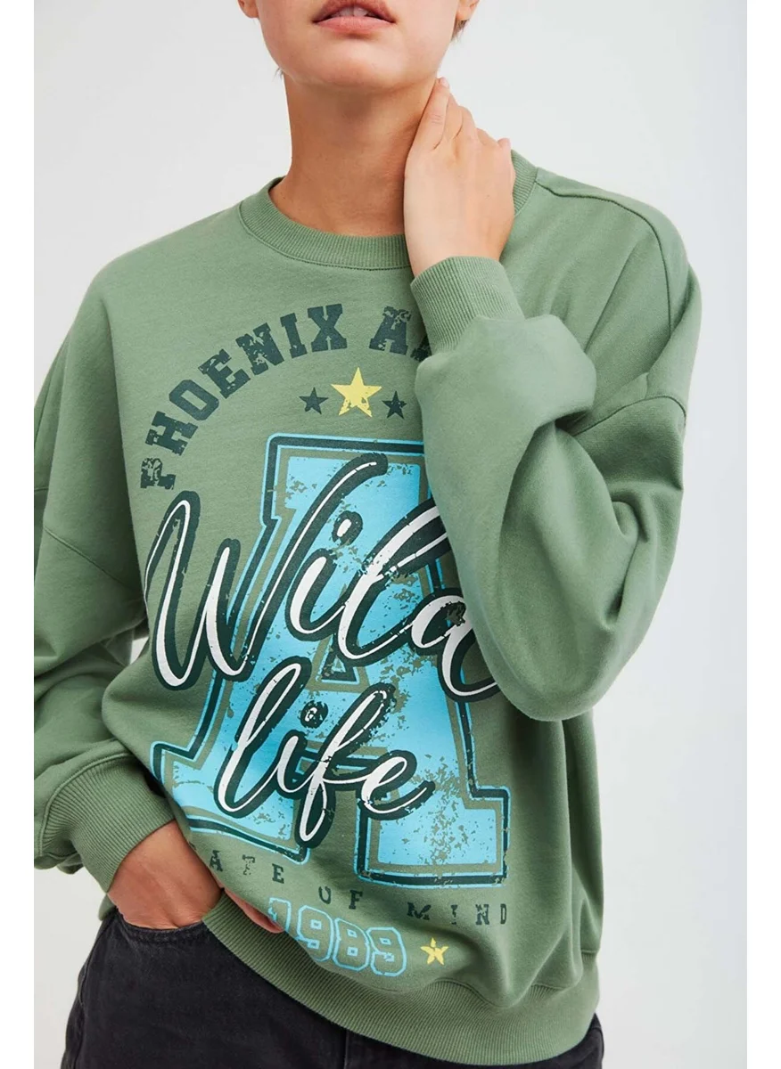 جريميلانج Maj Oversize Green Sweatshirt