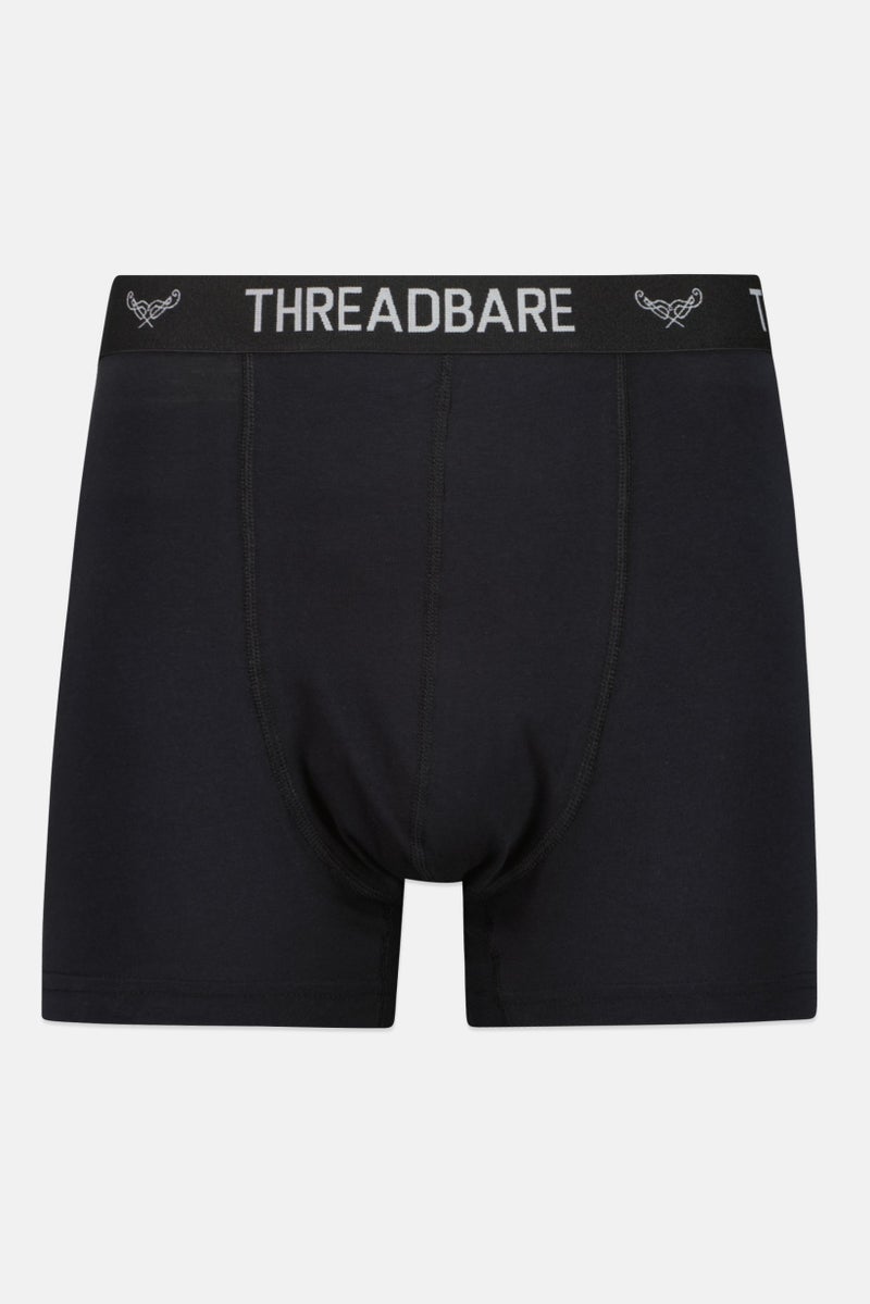 Threadbare Men 3 Pcs Brand Logo Boxer Briefs, Black - Image 3