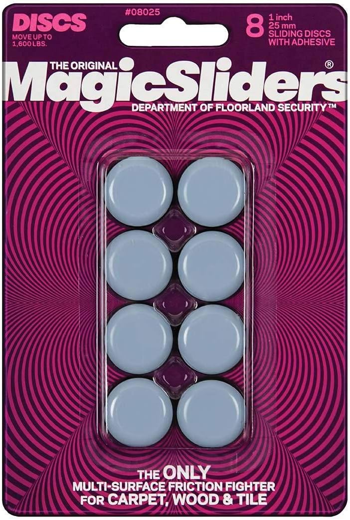 Magic Sliders 8025 Round 8 Pack - Self-Adhesive Furniture Pads for Easy Movement and Floor Protection - Image 1