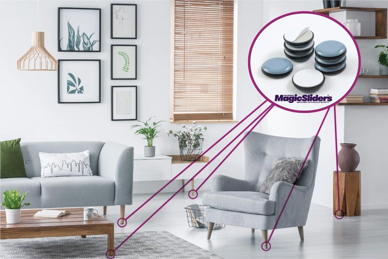 Magic Sliders 8025 Round 8 Pack - Self-Adhesive Furniture Pads for Easy Movement and Floor Protection - Image 4