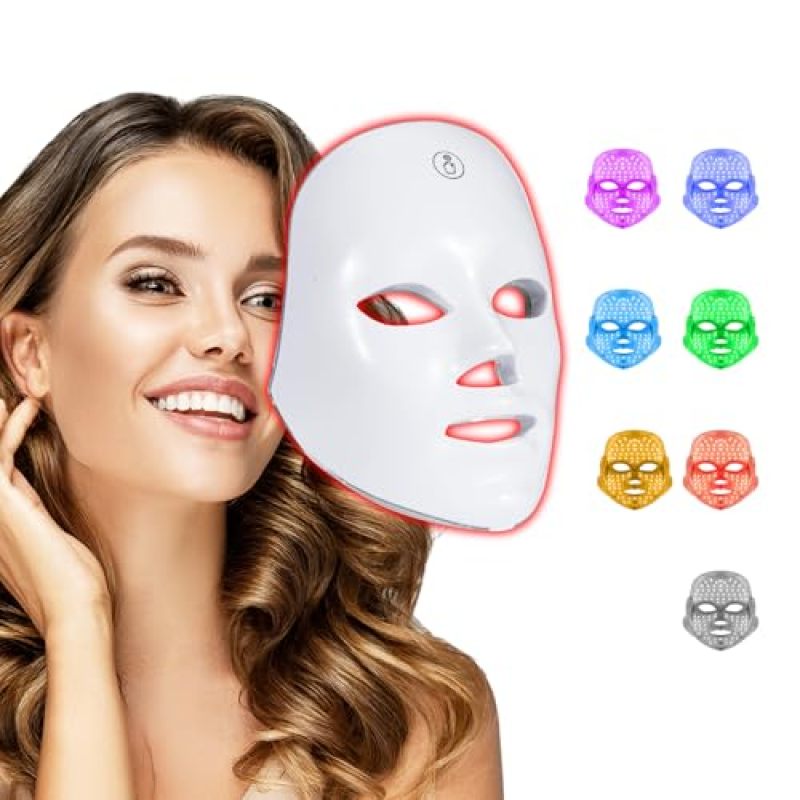 Led Face Mask 7-In-1 LED Light Therapy - Wireless Phototherapy Face Mask with 90 LED Beads for Home Skincare Routine - Image 1