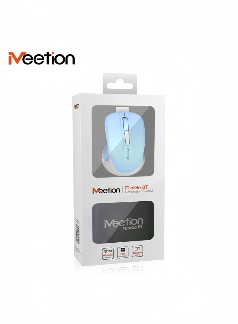 Meetion MiniGo BT MINI Wireless Mouse, 2.4G+Bluetooth USB-C Rechargeable Mouse with Portable Box for Meeting Business and Travel, Super Portable Spare Mouse for Computer Laptop SmartPhone  iPad Tablets - Image 3
