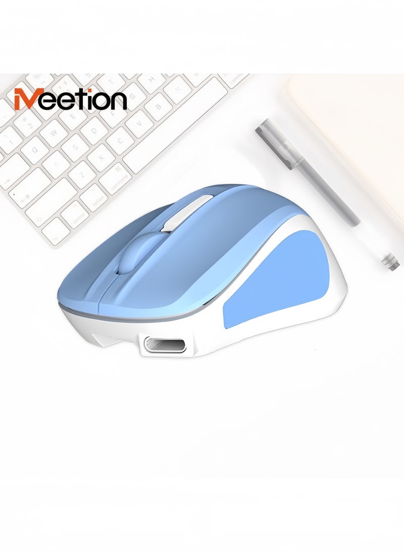Meetion MiniGo BT MINI Wireless Mouse, 2.4G+Bluetooth USB-C Rechargeable Mouse with Portable Box for Meeting Business and Travel, Super Portable Spare Mouse for Computer Laptop SmartPhone  iPad Tablets - Image 2