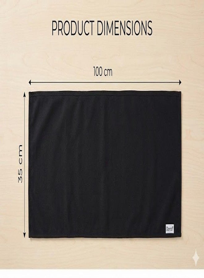 Dorca Microwave Oven Cover with 4 Storage Pockets, Waterproof Dustproof Oil-Proof, Black, 100x35 cm, Fits 20L-30L Ovens - Premium thik PVC fabric - Black - Image 4