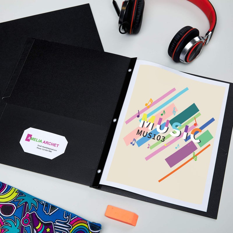 Avery Two Pocket Folders with 3 Prong Fasteners, Holds 70 Sheets, 25 Black Folders (47978) - Image 3