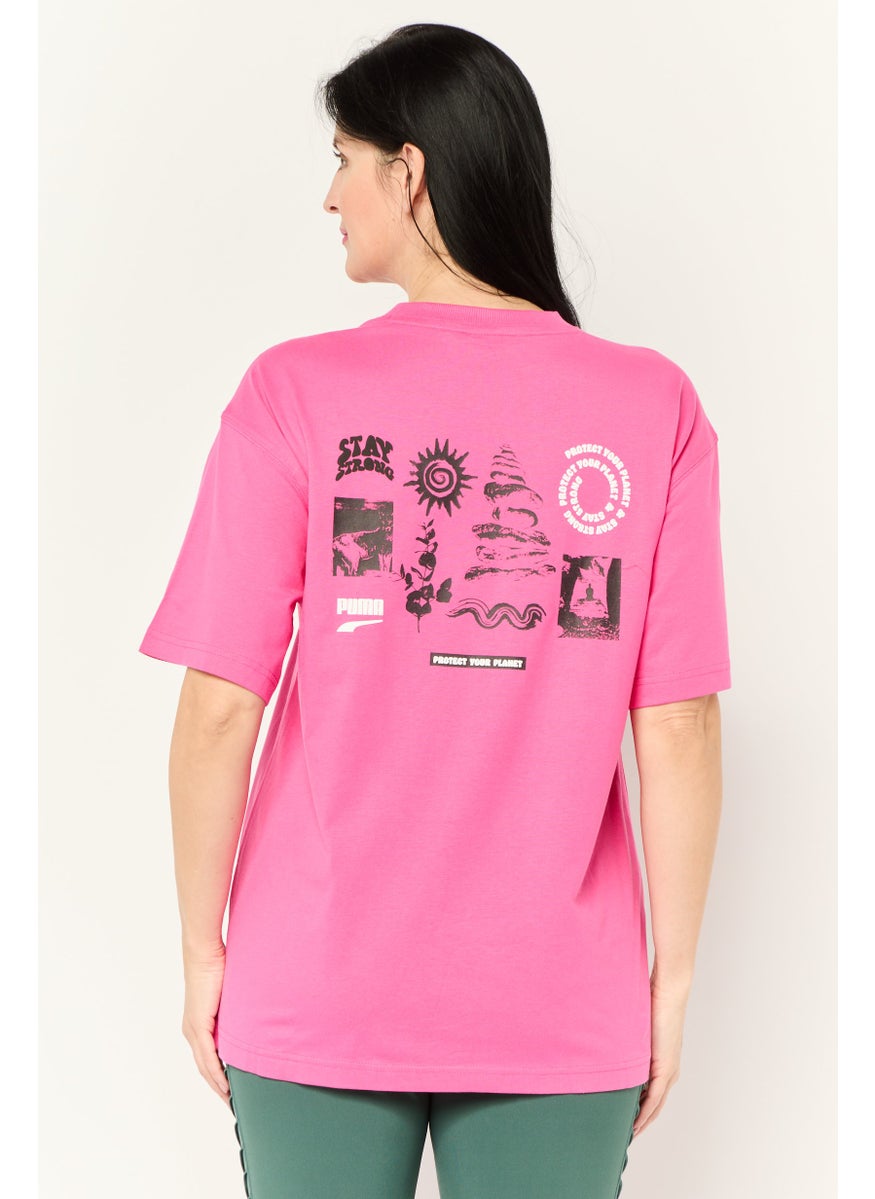 PUMA Women Sportswear Fit Short Sleeve Outdoor Top, Pink  - Image 4
