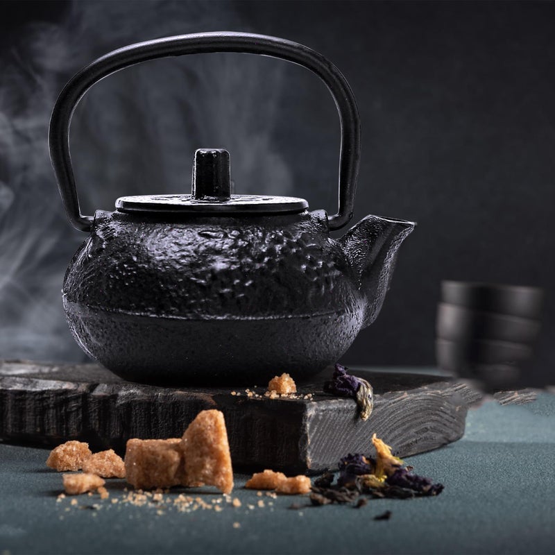 BuleVina 50ml(1.7oz) Mini Cast Iron Teapot, Imitation Japanese Kettle with Copper Handle and Bamboo Root Beam, Perfect for Home Tea and Coffee Serveware Decoration - Mini size only â€“ fits in your palm - Image 4