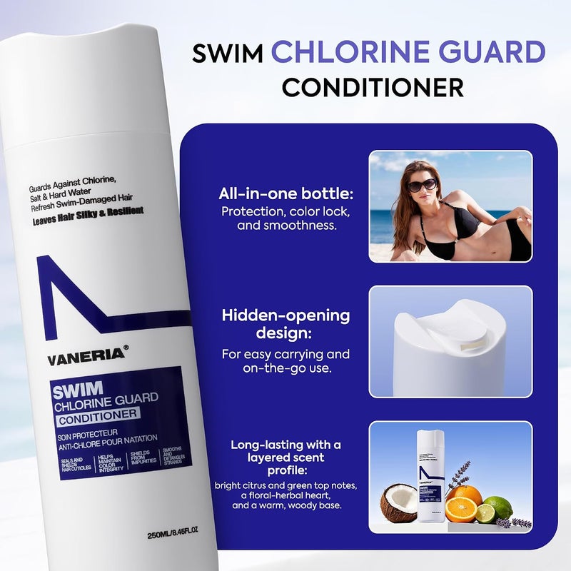 VANERIA Swim Conditioner for Swimmers  Moisturizing After Swim Hair Conditioner  Helps Protect Hair from Chlorine Hard Water & Salt Water  Softens Detangles & Restores Shine - Image 3