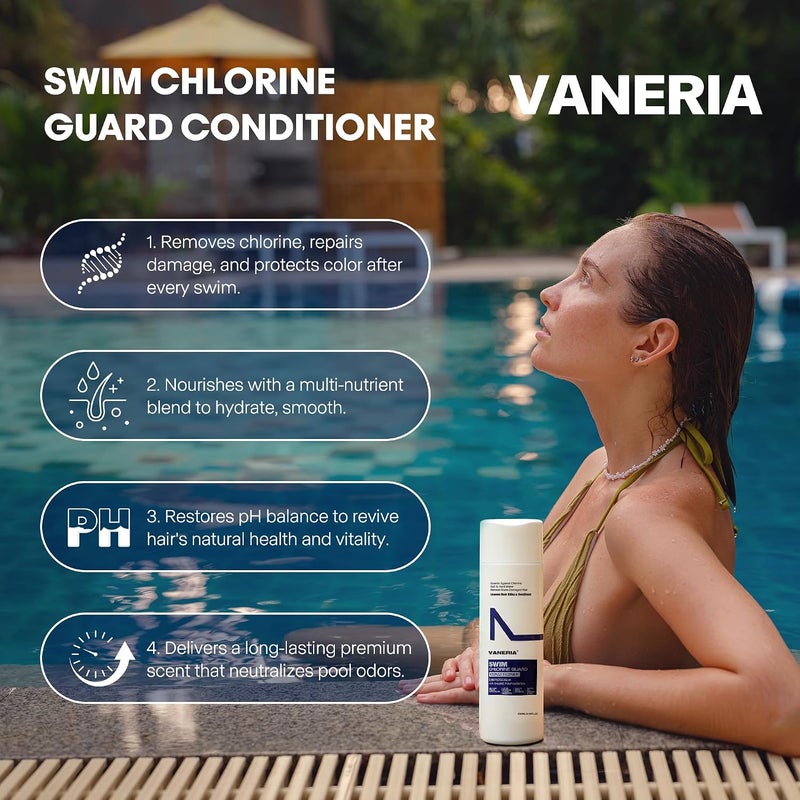 VANERIA Swim Conditioner for Swimmers  Moisturizing After Swim Hair Conditioner  Helps Protect Hair from Chlorine Hard Water & Salt Water  Softens Detangles & Restores Shine - Image 2