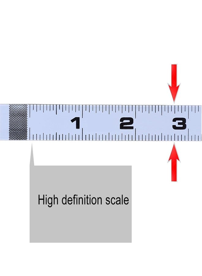 Fockety Steel Self Adhesive Tape Measure, 72in Imperial Left to Right Workbench Ruler Measuring Tape, 0.49in Width Metal Measure Tape for Woodworking, Table Saw, Drafting Table - Image 4