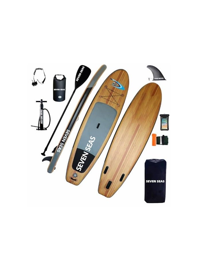 SS WATER SPORTS 2024 Wooden Stand Up Paddle Board 10.6Ft X 32In X 6Inch  - Image 1