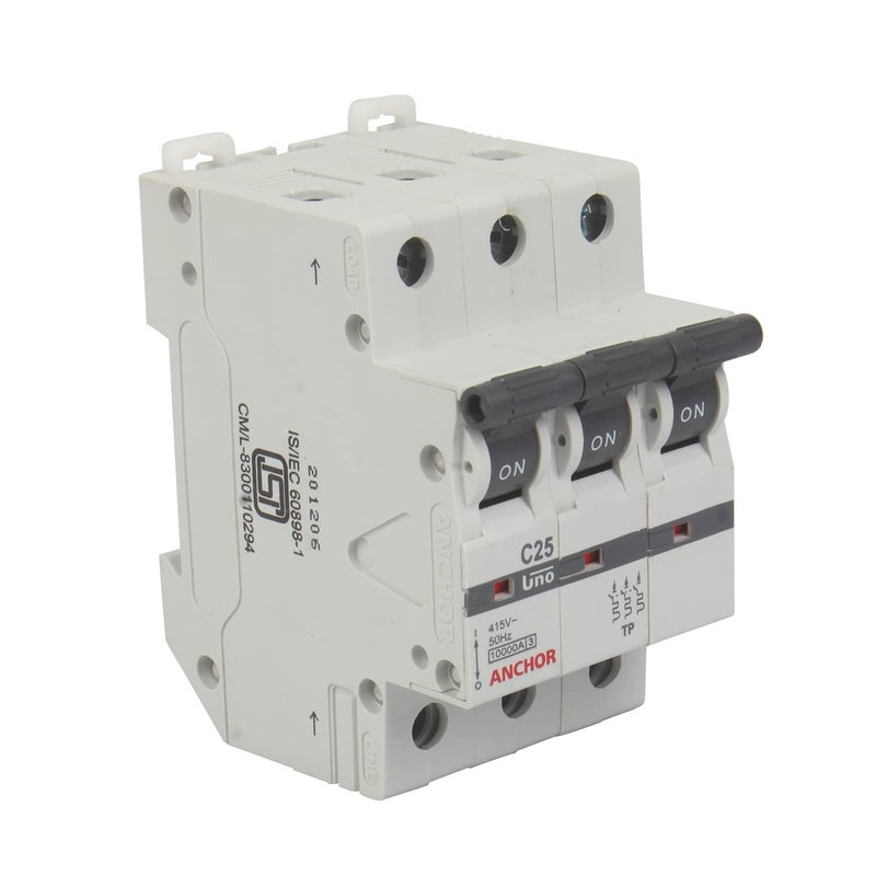 Anchor by Panasonic 98029 UNO Series 25 Ampere TP C Curve MCBWhite Pack of 2 - Image 2