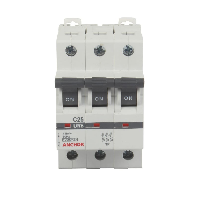 Anchor by Panasonic 98029 UNO Series 25 Ampere TP C Curve MCBWhite Pack of 2 - Image 3
