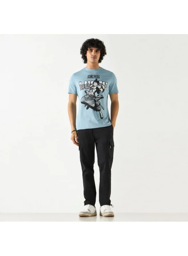 Sp Character One Piece Graphic Print T-shirt with Crew Neck and Short Sleeves