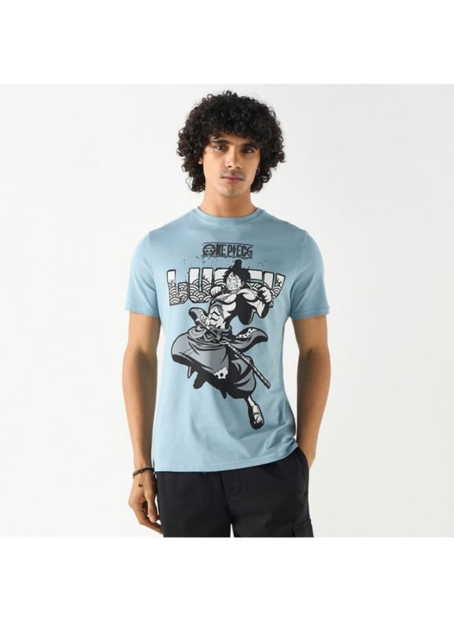 SP Characters One Piece Graphic Print T-shirt with Crew Neck and Short Sleeves  - Image 1