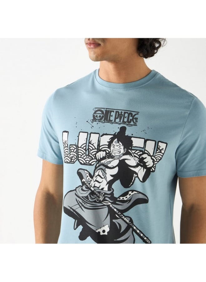 SP Characters One Piece Graphic Print T-shirt with Crew Neck and Short Sleeves  - Image 2