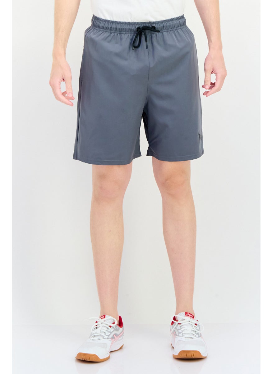 TapouT Men Sportswear Fit Brand Logo Training Shorts, Steel Grey  - Image 1