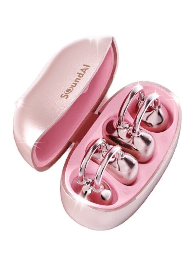 Voice Intelligence Soundai C3 Wireless Earphones In Love Pink (Clip-On Style) Soundai Ai Clip-On Bluetooth Earphones Upgrade Fast Charging Long Battery Life Positioning Retrieval Intelligent Translation - Image 1