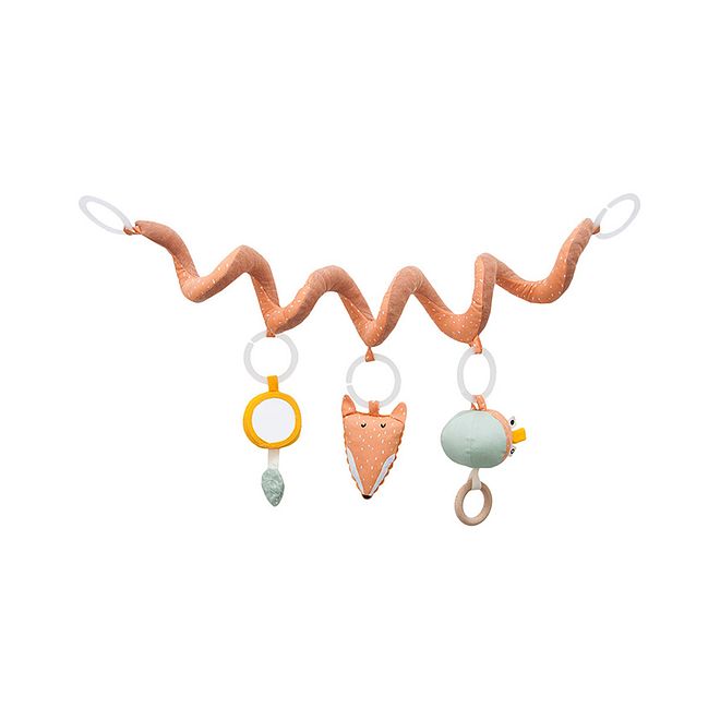 Trixie Activity Spiral Mr. Fox - Early Development Toy, Orange, 0M+, Playful Elements, Crinkle, Mirror, Bell