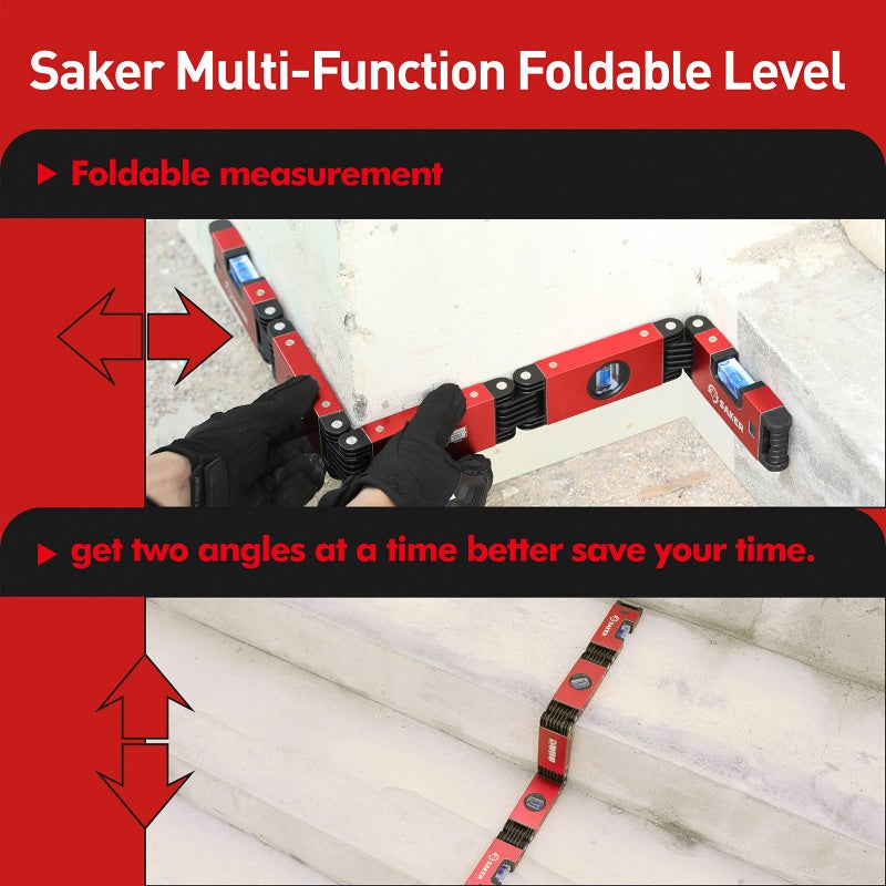 Saker Multi-function Foldable Level, 28-Inch Level Tool,Gift for Him Her,Multi-Angle Measurement Woodworking Tool,Precise Leveling In Any Position,Folding Level Tool To Save Your Time - Image 5