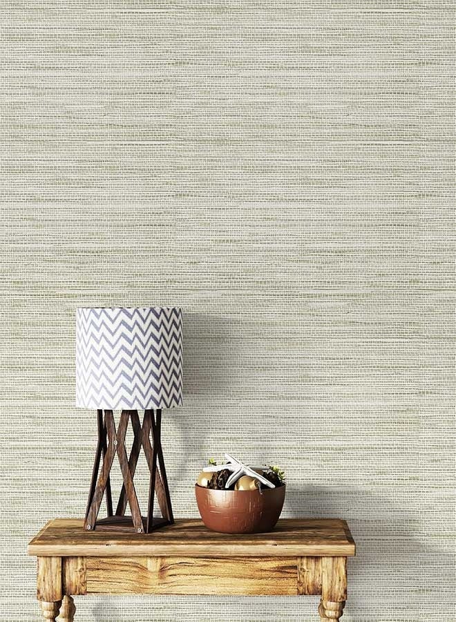 RAWAID Beige Textured Grasscloth Peel and Stick Wallpaper 17.7"x197" Neutral Faux Grassweave Wallpaper Waterproof Self Adhesive Removable Wallpaper Mural for Home Decor Bedroom Kitchen Cabinet - Image 4