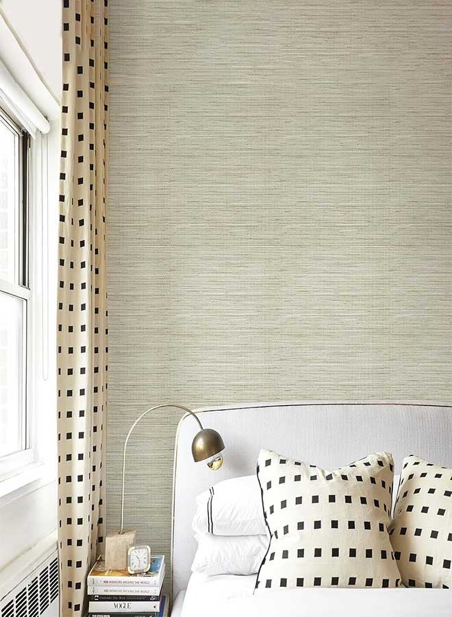 RAWAID Beige Textured Grasscloth Peel and Stick Wallpaper 17.7"x197" Neutral Faux Grassweave Wallpaper Waterproof Self Adhesive Removable Wallpaper Mural for Home Decor Bedroom Kitchen Cabinet - Image 5