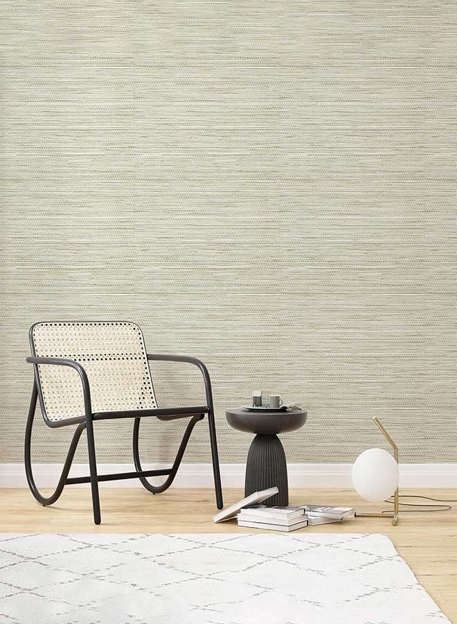 RAWAID Beige Textured Grasscloth Peel and Stick Wallpaper 17.7"x197" Neutral Faux Grassweave Wallpaper Waterproof Self Adhesive Removable Wallpaper Mural for Home Decor Bedroom Kitchen Cabinet - Image 3