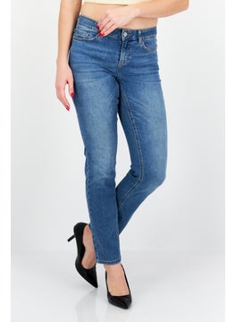 Zero Women Slim Fit Washed Denim Jeans, Blue  - Image 1