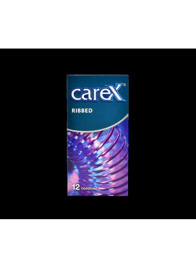 careX واقيات ذكرية مضلعة | لمزيد من الإحساس والمتعة | 12 قطعة - Image 1