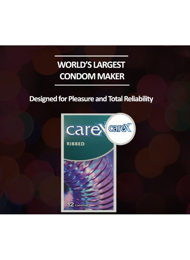 careX واقيات ذكرية مضلعة | لمزيد من الإحساس والمتعة | 12 قطعة - Image 4