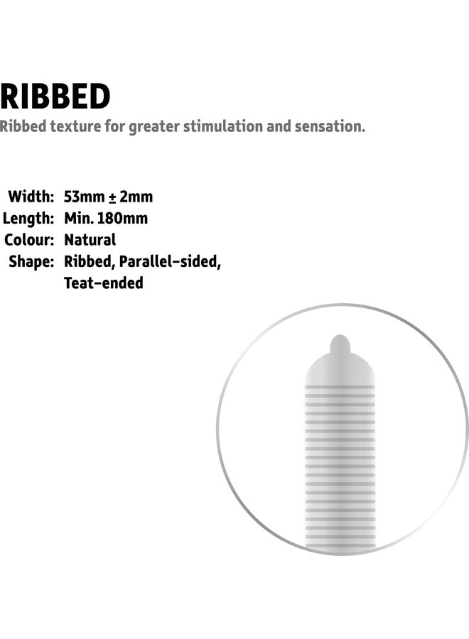 careX Ribbed Condoms | For Greater Sensation and Pleasure | 12 Count - Image 4