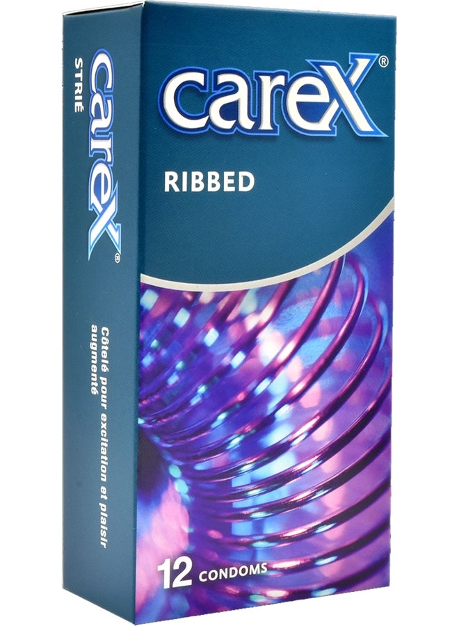 careX Ribbed Condoms | For Greater Sensation and Pleasure | 12 Count - Image 2