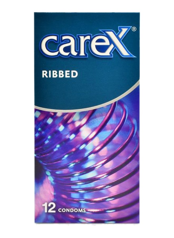 careX Ribbed Condoms | For Greater Sensation and Pleasure | 12 Count - Image 1
