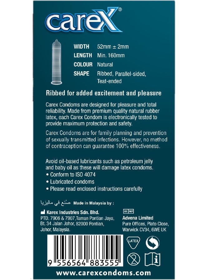 careX Ribbed Condoms | For Greater Sensation and Pleasure | 12 Count - Image 3