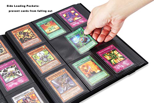 AITIME Sport Fans Gaming Card Collection Binder, 360 Side Loading Trading Card Collection Book MTG Yugioh Cards Protection Holder Playing Cards and Coupons Protector Storage Book (Black) - Image 2