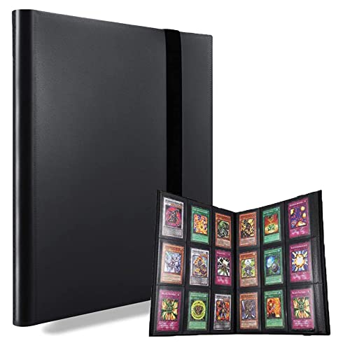 AITIME Sport Fans Gaming Card Collection Binder, 360 Side Loading Trading Card Collection Book MTG Yugioh Cards Protection Holder Playing Cards and Coupons Protector Storage Book (Black) - Image 1