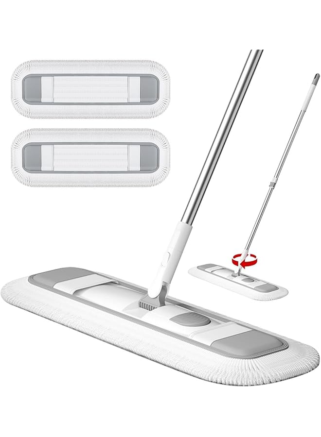 PROMASS 75cm Flat Mop, 360° Rotating Floor Mop Large Microfiber Flat Mop Large Wet Dry Dust Mop Household Floor Cleaning Tool with 2 Reusable Pads Stainless Steel Handle for Hardwood Tiles Sweeper Cleaner - Image 1