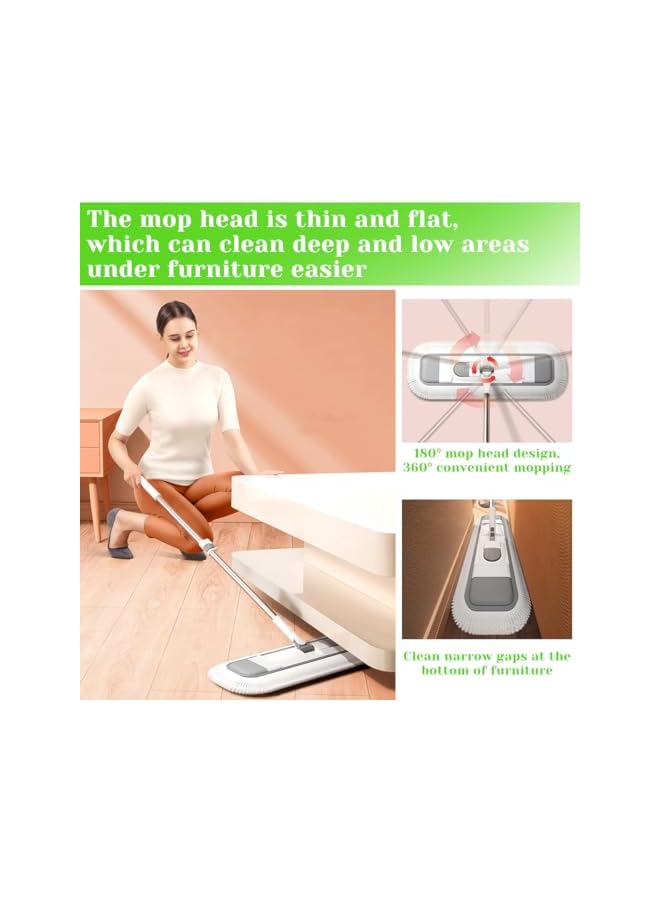 PROMASS 75cm Flat Mop, 360° Rotating Floor Mop Large Microfiber Flat Mop Large Wet Dry Dust Mop Household Floor Cleaning Tool with 2 Reusable Pads Stainless Steel Handle for Hardwood Tiles Sweeper Cleaner - Image 3