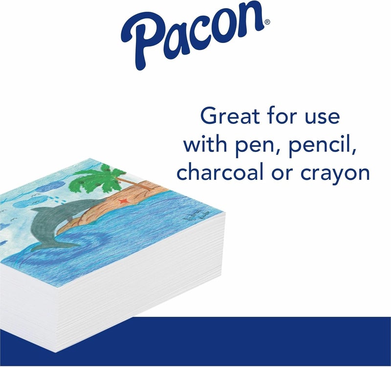 Pacon 3411 White Newsprint, 18 x 24, 500 Sheets/Pack - Image 2
