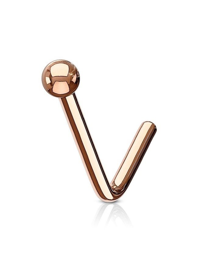 Fifth Cue Ball End 316L Surgical Steel L Bend Stud Nose Ring - Image 1