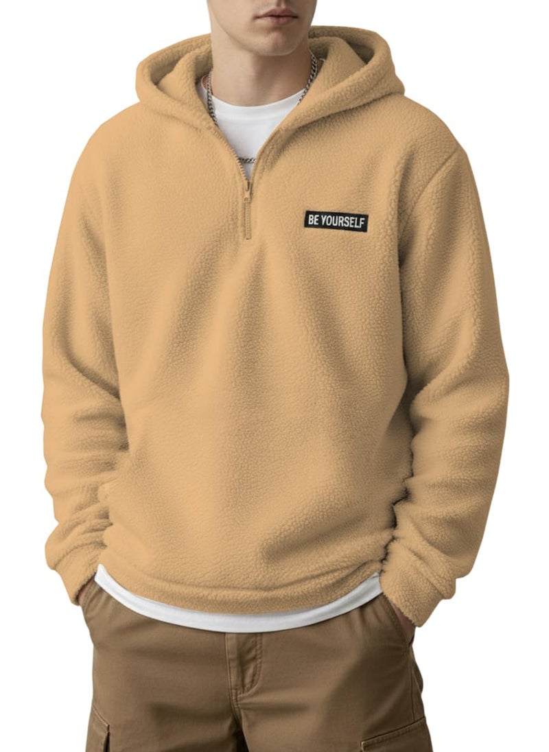JVX Men Sweatshirts || Sweatshirts for Men ||Wool Sweater || Unisex Hoodie ||Hoodie (SWEATSHIRT-10-KHAKHI-2XL) - Image 4