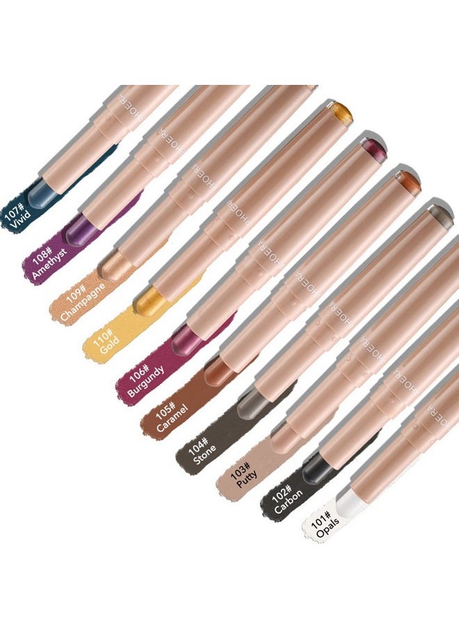 White Eye Shadow Stick,Matte Creamy Pencil Crayon,Highlighter Eyeshadow Stick,Milk Eye Brightener,Soft Smooth Highly Pigmented Stick,Opals