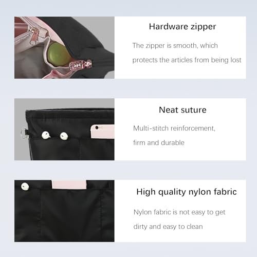 Lckaey Purse organizer insert for neverfull handbag is compatible with more similar brands of tote bag-nylon organizer 3055black-L - Image 5