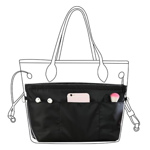 Lckaey Purse organizer insert for neverfull handbag is compatible with more similar brands of tote bag-nylon organizer 3055black-L - Image 3