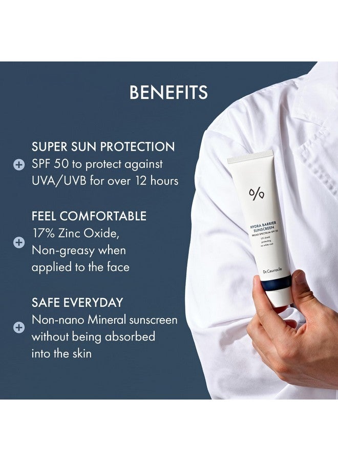 leegeehaam Dr.Ceuracle by leegeehaam Hydra Barrier Facial Sunscreen SPF 50 (50ml / 1.69 fl. oz.) - UV Daily Korean Sunscreen with Zinc Oxide and Hyaluronic Acid, No White Cast - Image 3