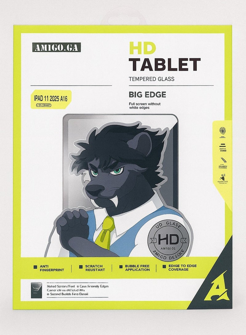 Amigo Premium Original Tempered Glass Screen Protector for iPad 11 2025 (A16) – Superior Protection Against Shocks and Scratches, Anti-Fingerprint with Ultra Crystal-Clear Clarity - Image 1