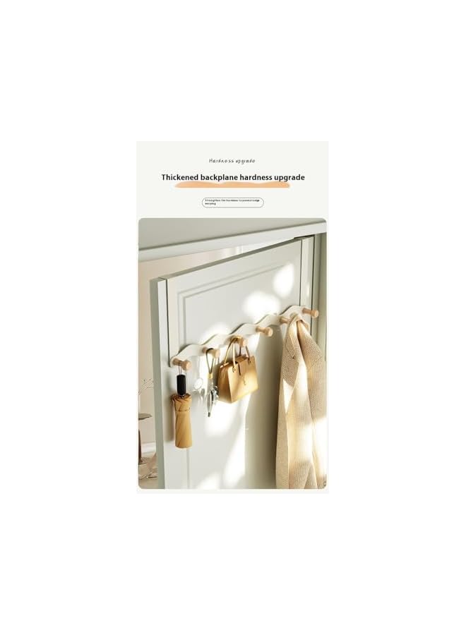 PROMASS promass Over The Door Hook Hanger,Behind The Door Hook Rack with 6 Wooden Door Hooks for Hanging Jackets Coats Hoodies Handbags  - Image 4