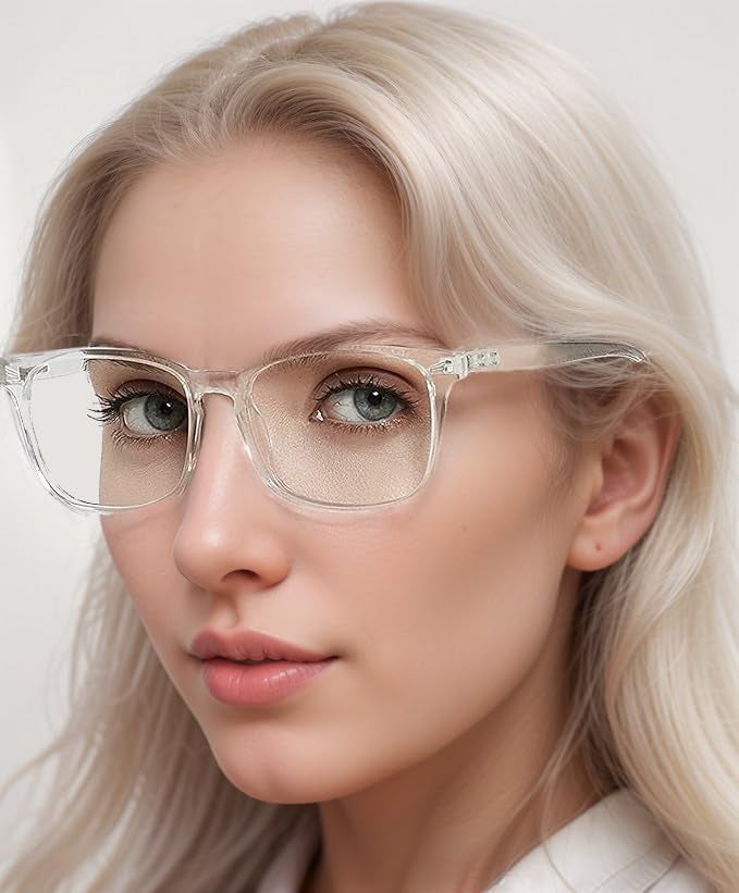 Sewbee ® Blue Light Blocking Glasses Gaming Filter Transparent Square Eyeglasses for Eye Protection Men Women, Computer/Tablet/Laptop/Mobile/TV, Anti-blue & Anti eyestrain - Image 3